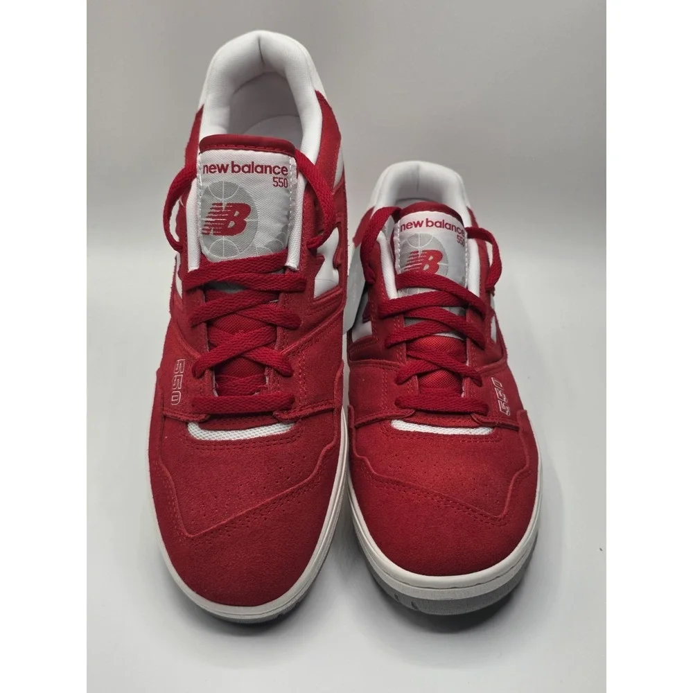 New Balance 550‎ Suede Pack Team Red And White BB550VND Men's Size 10.5